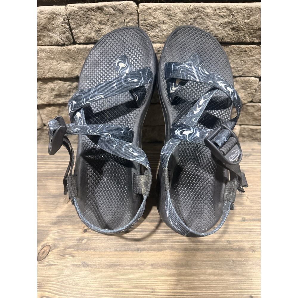 Chaco Z2 Cloud Sports Sandals Hiking Aztec Geometric White Black Womens Size 11